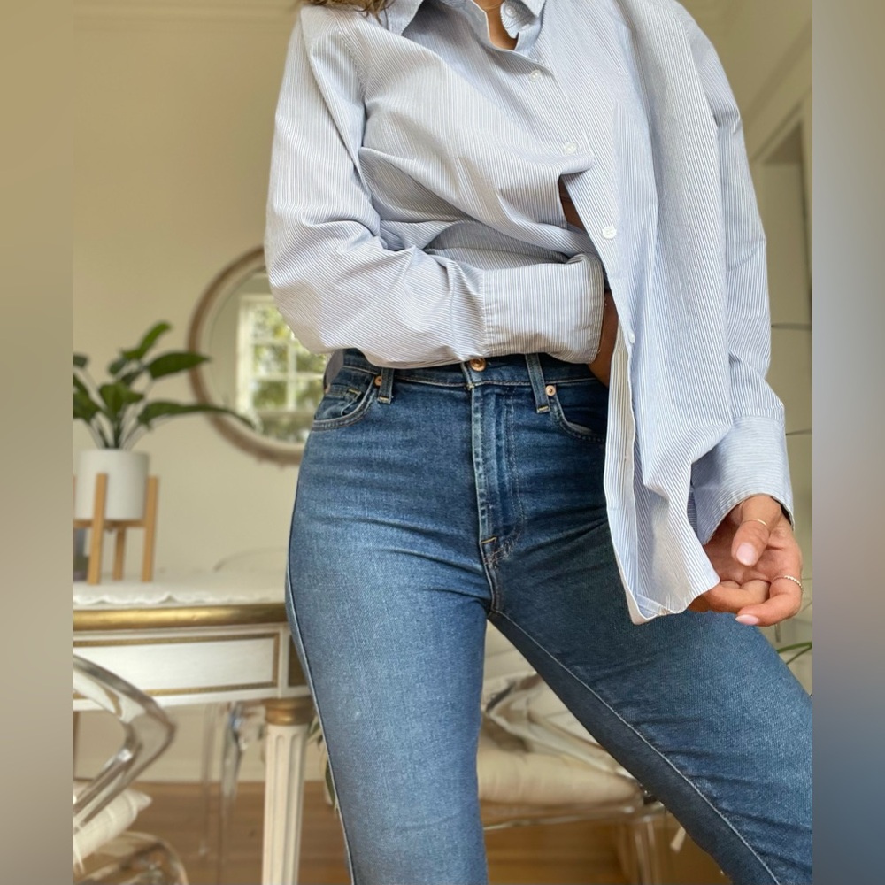 7 For All Mankind Dark Blue Ankle Jeans